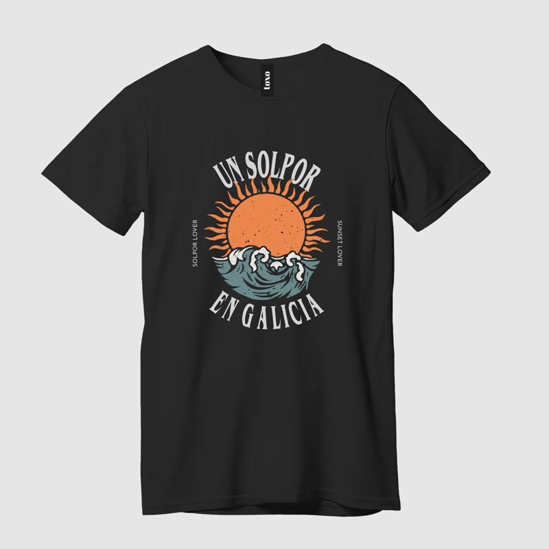 camiseta puesta de sol galicia